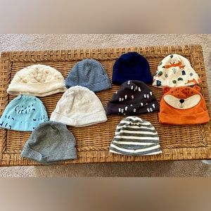 10 Newborn Caps NWOT